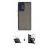 MARSİLYAN™- Galaxy A33 5G Kılıf Ahenk Çizgi Serisi - Şeffaf Temperli Cam Ekran Koruyucu + Şeffaf Kamera Lens Koruma Cam