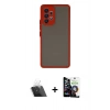 MARSİLYAN™- Galaxy A33 5G Kılıf Ahenk Çizgi Serisi - Şeffaf Temperli Cam Ekran Koruyucu + Şeffaf Kamera Lens Koruma Cam