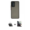 MARSİLYAN™- Galaxy A33 5G Kılıf Ahenk Çizgi Serisi - Şeffaf Temperli Cam Ekran Koruyucu + Şeffaf Kamera Lens Koruma Cam