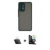 MARSİLYAN™- Galaxy A33 5G Kılıf Ahenk Çizgi Serisi - Şeffaf Temperli Cam Ekran Koruyucu + Şeffaf Kamera Lens Koruma Cam