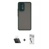 MARSİLYAN™- Galaxy A33 5G Kılıf Ahenk Çizgi Serisi - Şeffaf Uv Polymer Nano Ekran Koruyucu + Kamera Lens Koruma Cam - SF