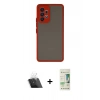 MARSİLYAN™- Galaxy A33 5G Kılıf Ahenk Çizgi Serisi - Siyah 20D Premium Cam Ekran Koruyucu + Kamera Lens Koruma Cam - SF