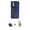 MARSİLYAN™- Galaxy A33 5G Kılıf Ahenk Klasik - Siyah 6D Mat Seramik Hayalet Nano Ekran Koruyucu + Kamera Lens Koruma Cam - SF