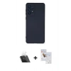 MARSİLYAN™- Galaxy A33 5G Kılıf Ahenk Serisi - Siyah Seramik Nano Ekran Koruyucu + Kamera Lens Koruma Cam - SF