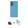 MARSİLYAN™- Galaxy A33 5G Kılıf Ahenk Serisi - Siyah Seramik Nano Ekran Koruyucu + Kamera Lens Koruma Cam - SF