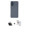 MARSİLYAN™- Galaxy A33 5G Kılıf Ahenk Serisi - Siyah Seramik Nano Ekran Koruyucu + Kamera Lens Koruma Cam - SF