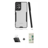 MARSİLYAN™- Galaxy A33 5G Kılıf Atlas Asil Serisi - Siyah 20D Premium Cam Ekran Koruyucu + Kamera Lens Koruma Cam - SF