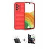 MARSİLYAN™- Galaxy A33 5G Kılıf Atlas Koleksiyonu - Şeffaf Temperli Cam Ekran Koruyucu + Kamera Lens Koruma Cam - SF