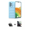 MARSİLYAN™- Galaxy A33 5G Kılıf Atlas Koleksiyonu - Şeffaf Temperli Cam Ekran Koruyucu + Kamera Lens Koruma Cam - SF