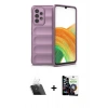 MARSİLYAN™- Galaxy A33 5G Kılıf Atlas Koleksiyonu - Şeffaf Temperli Cam Ekran Koruyucu + Kamera Lens Koruma Cam - SF