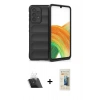 MARSİLYAN™- Galaxy A33 5G Kılıf Atlas Koleksiyonu - Siyah 6D Mat Seramik Hayalet Nano Ekran Koruyucu + Kamera Lens Koruma Cam - SF