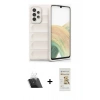 MARSİLYAN™- Galaxy A33 5G Kılıf Atlas Koleksiyonu - Siyah Mat Seramik Nano Ekran Koruyucu + Kamera Lens Koruma Cam - SF
