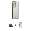 MARSİLYAN™- Galaxy A33 5G Kılıf Çekirdek Klasik Serisi - Şeffaf Uv Polymer Nano Ekran Koruyucu + Kamera Lens Koruma Cam - SF