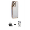MARSİLYAN™- Galaxy A33 5G Kılıf Çekirdek Klasik Serisi - Şeffaf Uv Polymer Nano Ekran Koruyucu + Kamera Lens Koruma Cam - SF