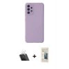 MARSİLYAN™- Galaxy A33 5G Kılıf Çekirdek Modern Serisi - Siyah 6D Mat Seramik Hayalet Nano Ekran Koruyucu + Kamera Lens Koruma Cam - SF