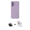 MARSİLYAN™- Galaxy A33 5G Kılıf Çekirdek Modern Serisi - Siyah Seramik Nano Ekran Koruyucu + Kamera Lens Koruma Cam - SF