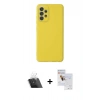 MARSİLYAN™- Galaxy A33 5G Kılıf Çekirdek Modern Serisi - Siyah Seramik Nano Ekran Koruyucu + Kamera Lens Koruma Cam - SF