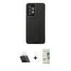 MARSİLYAN™- Galaxy A33 5G Kılıf Çekirdek Yansıma - Siyah 20D Premium Cam Ekran Koruyucu + Kamera Lens Koruma Cam - SF