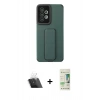 MARSİLYAN™- Galaxy A33 5G Kılıf Çekirdek Yansıma - Siyah 20D Premium Cam Ekran Koruyucu + Kamera Lens Koruma Cam - SF