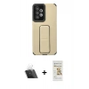 MARSİLYAN™- Galaxy A33 5G Kılıf Çekirdek Yansıma - Siyah Mat Seramik Nano Ekran Koruyucu + Kamera Lens Koruma Cam - SF