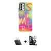 MARSİLYAN™- Galaxy A33 5G Kılıf Siluet Çizgi Koleksiyonu - Şeffaf Temperli Cam Ekran Koruyucu + Kamera Lens Koruma Cam - SF