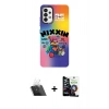 MARSİLYAN™- Galaxy A33 5G Kılıf Siluet Çizgi Koleksiyonu - Şeffaf Temperli Cam Ekran Koruyucu + Kamera Lens Koruma Cam - SF
