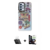 MARSİLYAN™- Galaxy A33 5G Kılıf Siluet Çizgi Koleksiyonu - Şeffaf Temperli Cam Ekran Koruyucu + Kamera Lens Koruma Cam - SF