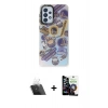 MARSİLYAN™- Galaxy A33 5G Kılıf Siluet Çizgi Koleksiyonu - Şeffaf Temperli Cam Ekran Koruyucu + Kamera Lens Koruma Cam - SF