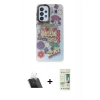 MARSİLYAN™- Galaxy A33 5G Kılıf Siluet Çizgi Koleksiyonu - Siyah 20D Premium Cam Ekran Koruyucu + Kamera Lens Koruma Cam - SF
