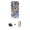 MARSİLYAN™- Galaxy A33 5G Kılıf Siluet Çizgi Koleksiyonu - Siyah 20D Premium Cam Ekran Koruyucu + Kamera Lens Koruma Cam - SF