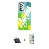 MARSİLYAN™- Galaxy A33 5G Kılıf Siluet Çizgi Koleksiyonu - Siyah 20D Premium Cam Ekran Koruyucu + Kamera Lens Koruma Cam - SF