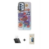 MARSİLYAN™- Galaxy A33 5G Kılıf Siluet Çizgi Koleksiyonu - Siyah 6D Mat Seramik Hayalet Nano Ekran Koruyucu + Kamera Lens Koruma Cam - SF
