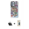 MARSİLYAN™- Galaxy A33 5G Kılıf Siluet Çizgi Koleksiyonu - Siyah 6D Mat Seramik Hayalet Nano Ekran Koruyucu + Kamera Lens Koruma Cam - SF