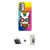 MARSİLYAN™- Galaxy A33 5G Kılıf Siluet Çizgi Koleksiyonu - Siyah 6D Mat Seramik Hayalet Nano Ekran Koruyucu + Kamera Lens Koruma Cam - SF