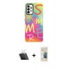 MARSİLYAN™- Galaxy A33 5G Kılıf Siluet Çizgi Koleksiyonu - Siyah 6D Mat Seramik Hayalet Nano Ekran Koruyucu + Kamera Lens Koruma Cam - SF