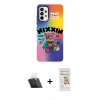 MARSİLYAN™- Galaxy A33 5G Kılıf Siluet Çizgi Koleksiyonu - Siyah Mat Seramik Nano Ekran Koruyucu + Kamera Lens Koruma Cam - SF