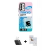 MARSİLYAN™- Galaxy A33 5G Kılıf Siluet Çizgi Koleksiyonu - Siyah Seramik Nano Ekran Koruyucu + Kamera Lens Koruma Cam - SF