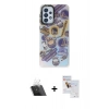 MARSİLYAN™- Galaxy A33 5G Kılıf Siluet Çizgi Koleksiyonu - Siyah Seramik Nano Ekran Koruyucu + Kamera Lens Koruma Cam - SF