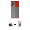 MARSİLYAN™- Galaxy A33 5G Kılıf Vadi Çizgi - Siyah 6D Mat Seramik Hayalet Nano Ekran Koruyucu + Kamera Lens Koruma Cam - SF
