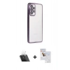 MARSİLYAN™- Galaxy A33 5G Kılıf Vadi Minimal - Siyah Seramik Nano Ekran Koruyucu + Kamera Lens Koruma Cam - SF