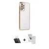 MARSİLYAN™- Galaxy A33 5G Kılıf Vadi Minimal - Siyah Seramik Nano Ekran Koruyucu + Kamera Lens Koruma Cam - SF