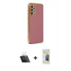 MARSİLYAN™- Galaxy A33 5G Kılıf Yankı Serisi - Siyah 6D Mat Seramik Hayalet Nano Ekran Koruyucu + Kamera Lens Koruma Cam - SF