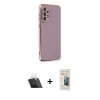 MARSİLYAN™- Galaxy A33 5G Kılıf Yankı Serisi - Siyah 6D Mat Seramik Hayalet Nano Ekran Koruyucu + Kamera Lens Koruma Cam - SF