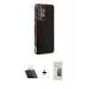 MARSİLYAN™- Galaxy A33 5G Kılıf Yankı Serisi - Siyah 6D Mat Seramik Hayalet Nano Ekran Koruyucu + Kamera Lens Koruma Cam - SF