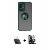 MARSİLYAN™- Galaxy A33 5G Kılıf Yörünge Çizgi - Şeffaf Temperli Cam Ekran Koruyucu + Kamera Lens Koruma Cam - SF