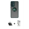 MARSİLYAN™- Galaxy A33 5G Kılıf Yörünge Çizgi - Şeffaf Uv Polymer Nano Ekran Koruyucu + Kamera Lens Koruma Cam - SF