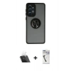 MARSİLYAN™- Galaxy A33 5G Kılıf Yörünge Çizgi - Şeffaf Uv Polymer Nano Ekran Koruyucu + Kamera Lens Koruma Cam - SF
