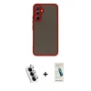MARSİLYAN™- Galaxy A34 5G Kılıf Ahenk Çizgi Serisi - Şeffaf Pasifik Cam Ekran Koruyucu + Valdez Metal Kamera Lens - GS