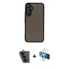 MARSİLYAN™- Galaxy A34 5G Kılıf Ahenk Çizgi Serisi - Siyah 3D Antistatik Seramik Nano Ekran Koruyucu + Valdez Metal Kamera Lens - SH
