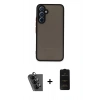 MARSİLYAN™- Galaxy A34 5G Kılıf Ahenk Çizgi Serisi - Siyah 6D Antistatik Mat Seramik Hayalet Nano Ekran Koruyucu + Valdez Metal Kamera Lens - SH